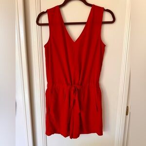 ♥️ Zara Red Sleeveless V-Neck Romper – Size XS ♥️
